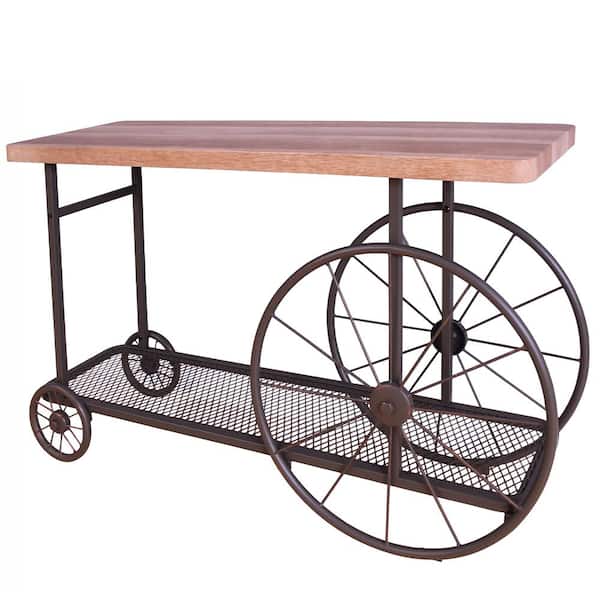 Acme Furniture Francie 48 in. Oak/Antique Gray Standard Rectangle Wood Console Table