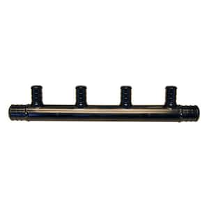 3/4 in. Barb Inlets x 1/2 in. Barb 4-Port PEX Open Plastic Manifold