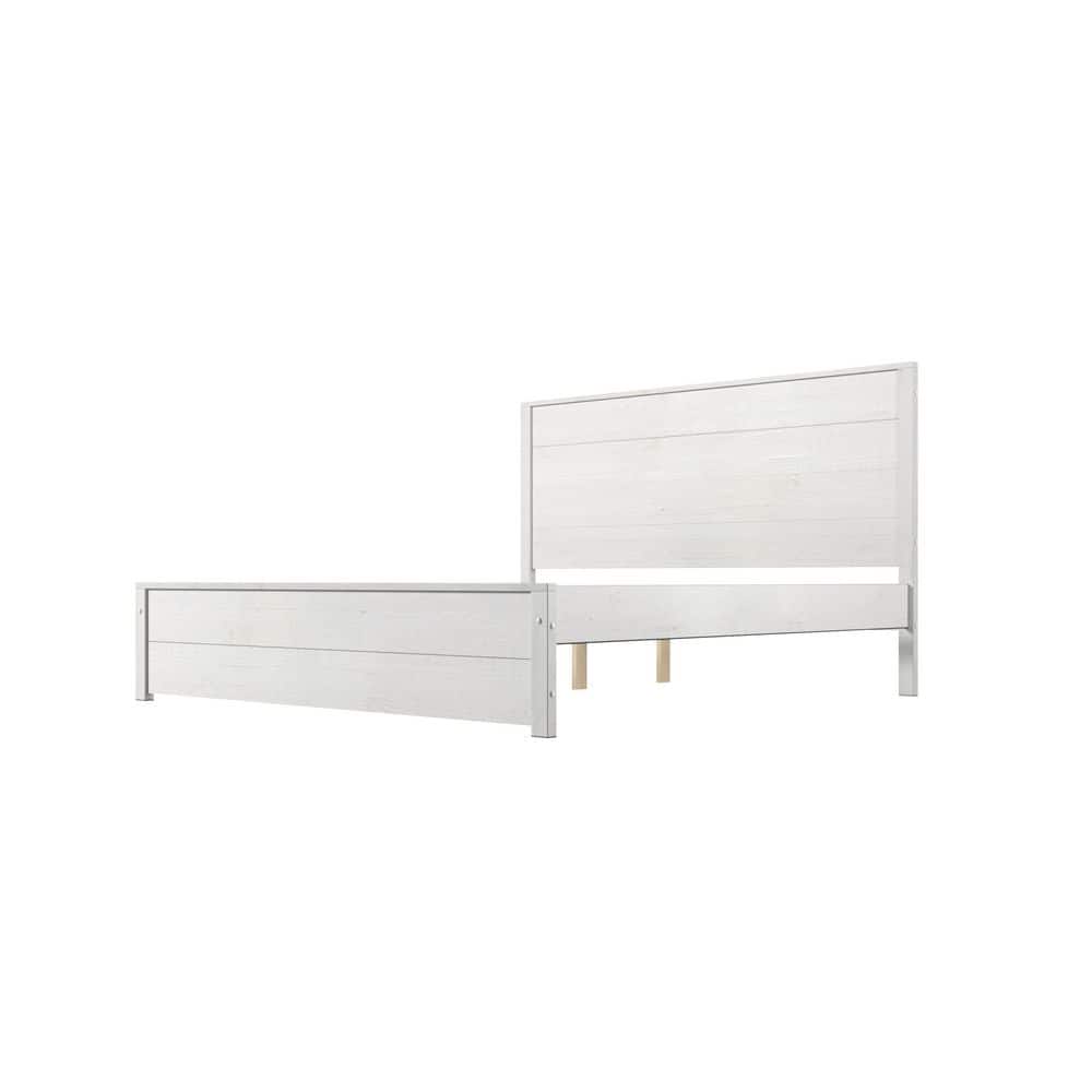 Hampton King Size Coastal White Pine Wood Bed