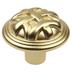 1-1/4 in. Dia Brass Gold Round Braided Cabinet Knobs (10-Pack)