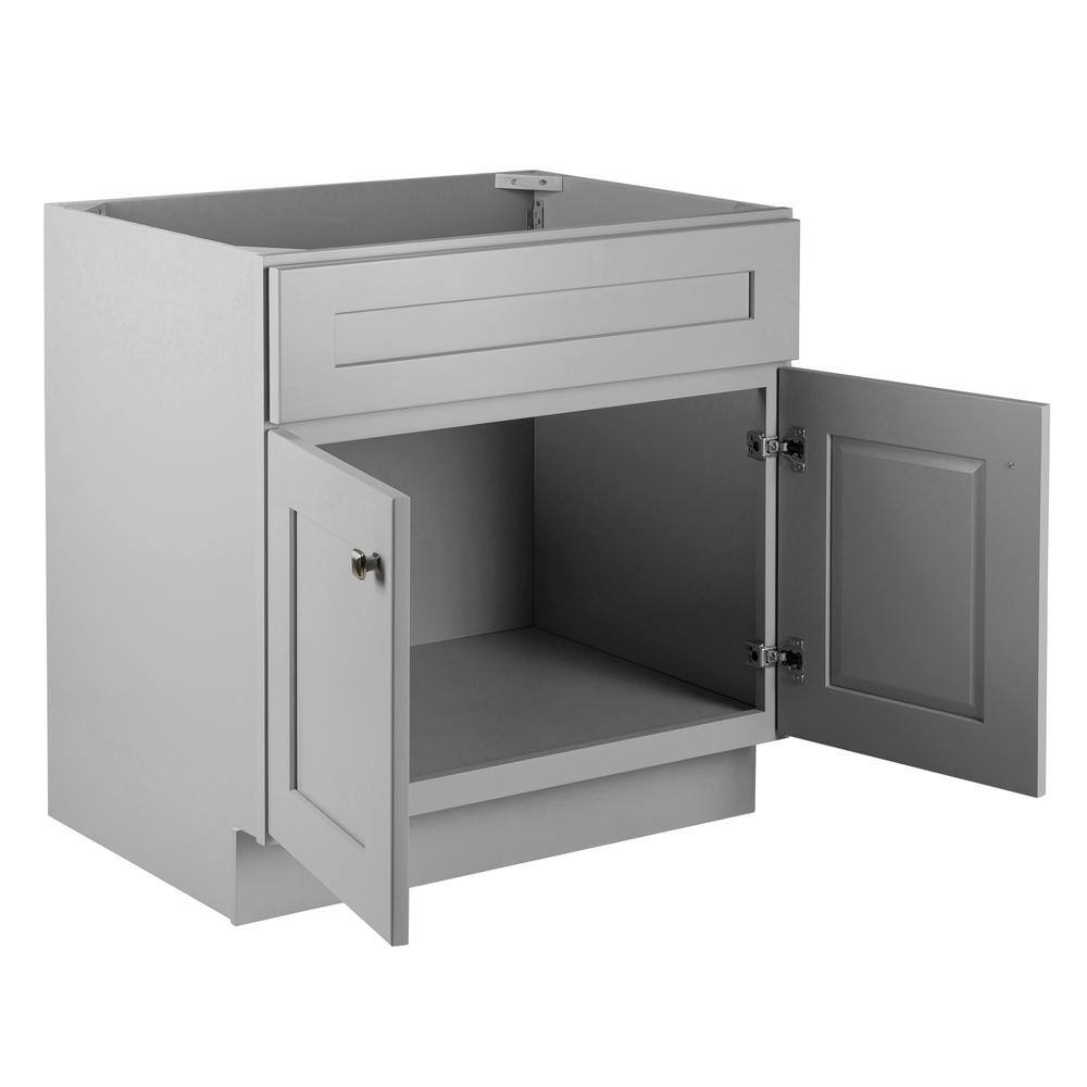 Brookings 30" Gray Solid Wood Bathroom Vanity Cabinet