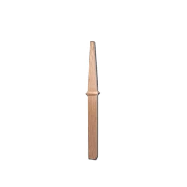 HOUSE OF FORGINGS 43 in. x 3 in. Red Oak Contemporary Style Stabilizer Wood Box Newel Post