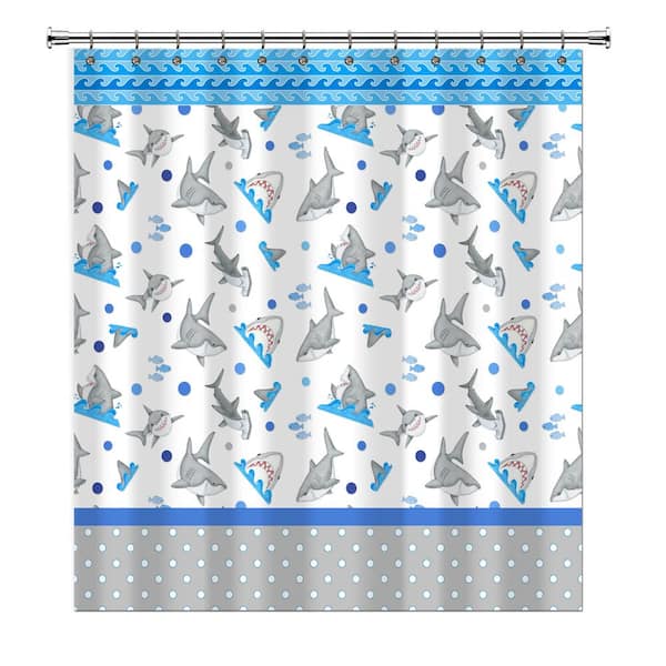 Mini Polka Dot Shower Curtain, Shark Shower Curtain
