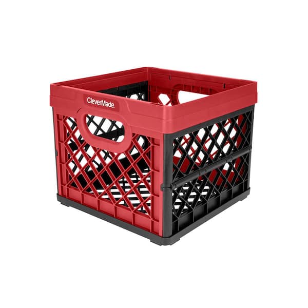 Clever Crates 25 l Collapsible Milk Crate in Red and Black