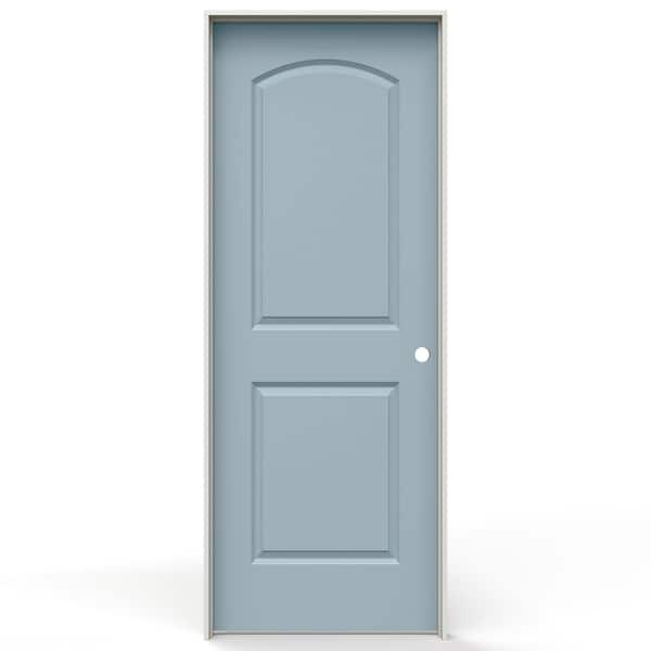 JELD-WEN 24 in. x 80 in. Caiman 2 Panel Left-Handed Solid Core Salty Tide Molded Composite Single Prehung Interior Door