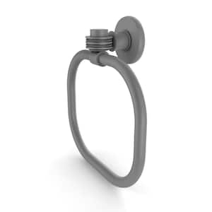 Continental Collection Towel Ring with Dotted Accents in Matte Gray