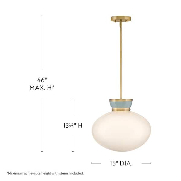 LARK Lucy 1-Light Lacquered Brass Pendant Light 83604LCB-SF - The
