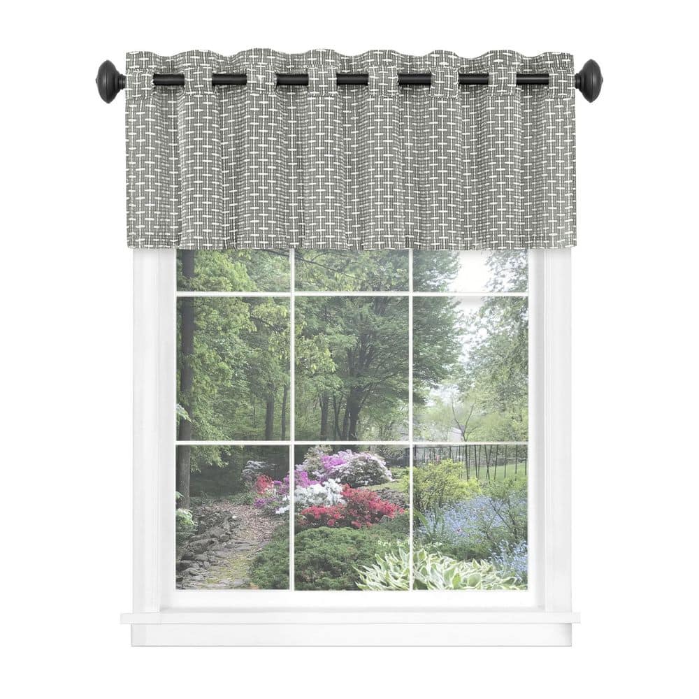 Gray Textured Light Filtering Rod Pocket Valance, 58" x 13"