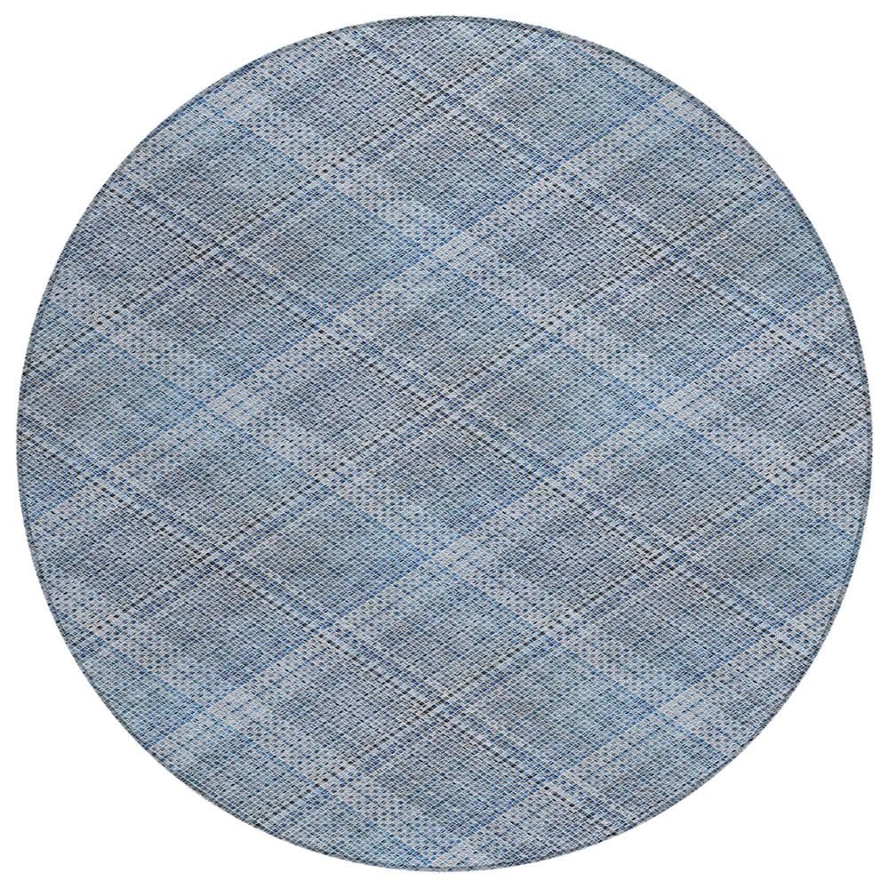Chantille Machine Washable Indoor/Outdoor Abstract ACN2884 Blue 8 ft. x 8 ft. Round Rug price history on PriceWatchPro