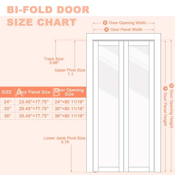 ARK DESIGN 38.5 in. x 80 in. White Upgrade Double PVC Material With 4-lite  Frosted Acrylic Panel Accordion Door With Hareware Kit FD007-4XC - The Home  Depot