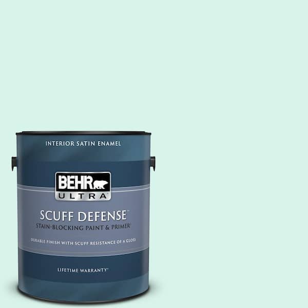 BEHR ULTRA 1 gal. #480A-1 Minted Ice Extra Durable Satin Enamel Interior Paint & Primer