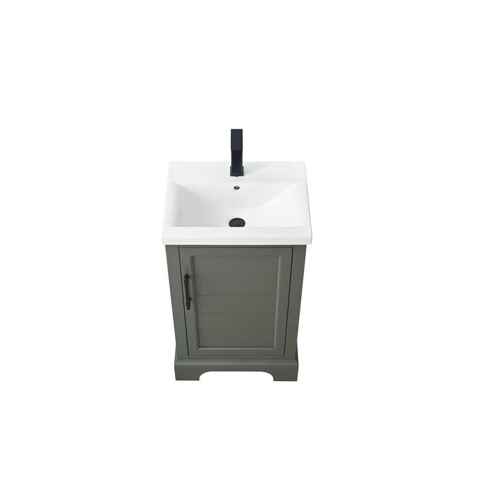 Vintage Green 20" Single Sink Bathroom Vanity with Ceramic Top