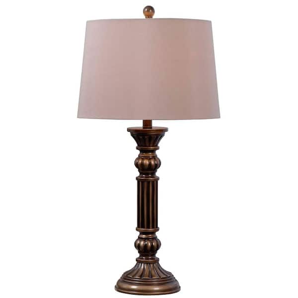 Kenroy Home Reese 30 in. Aged Golden Bronze Table Lamp (2-Pack)
