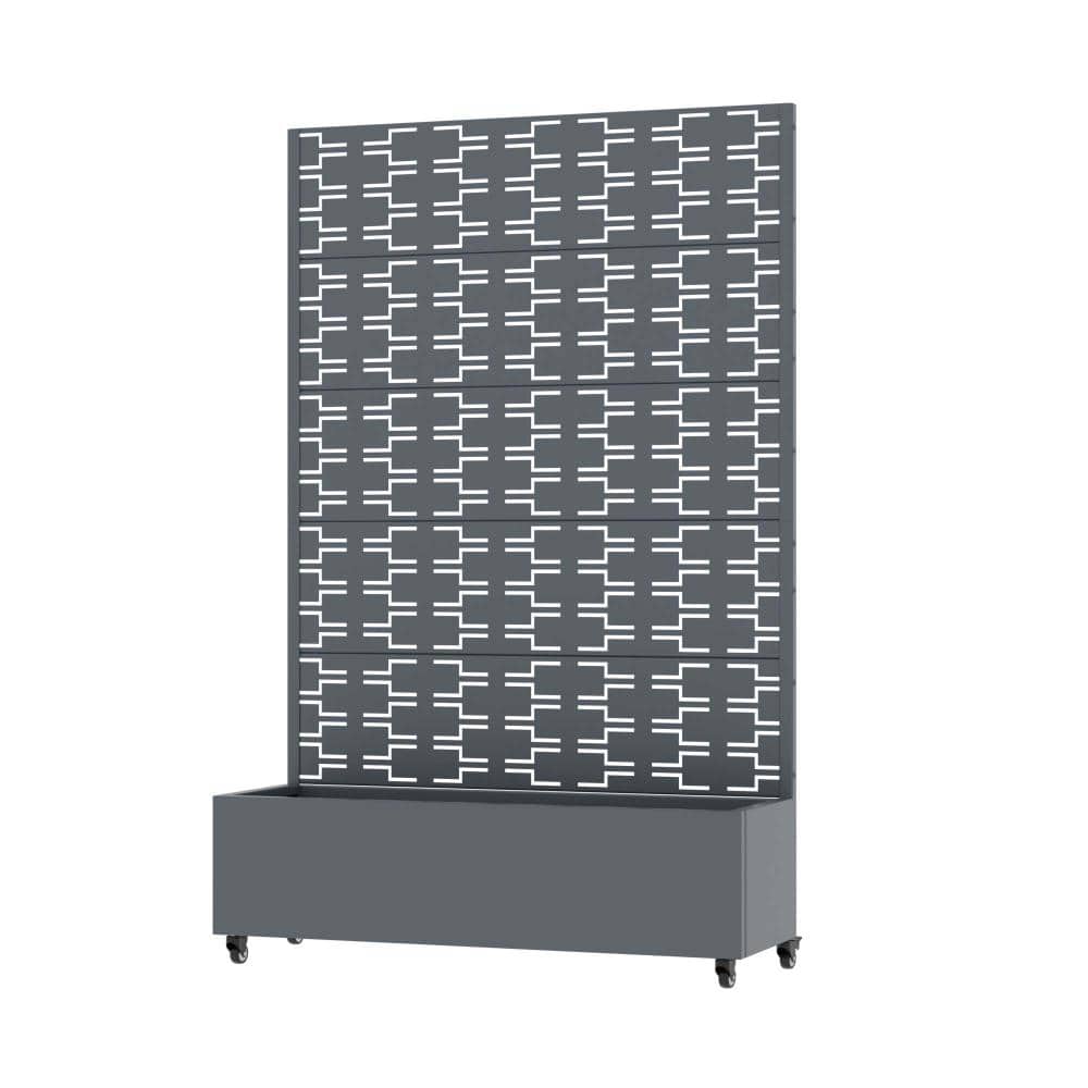 72 in. H x 47 in. W Cambrian Gray Planter Box Metal Privacy Screen Garden Bed with Trellis for Climbing Plants price history on PriceWatchPro