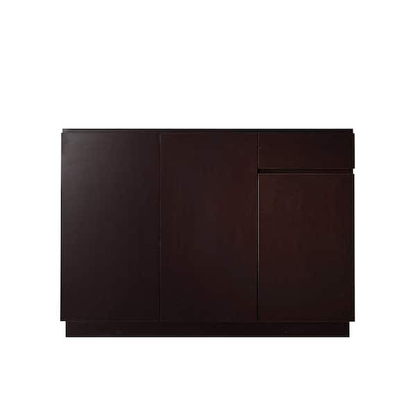Mediterraneo Euro Assembled Stock Base Kitchen Cabinet with Soft Close Door in Wengue (60 in. x 35 in. x 24.5 in.)