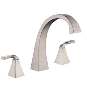 Leary Curve 2-Handle Deck-Mount Roman Tub Faucet in Brushed Nickel