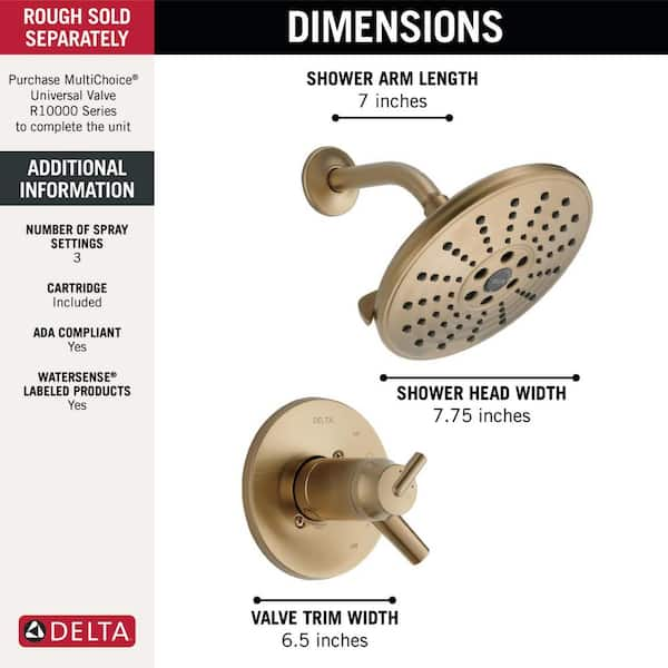 Delta Trinsic TempAssure 17T 1-Handle Shower Faucet Trim Kit in