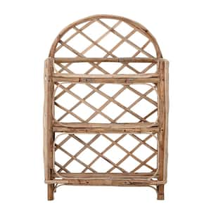 5 in. x 15.75 in. x 24 in. 3-Tier Natural Rattan Wall Mounted Decorative Shelf