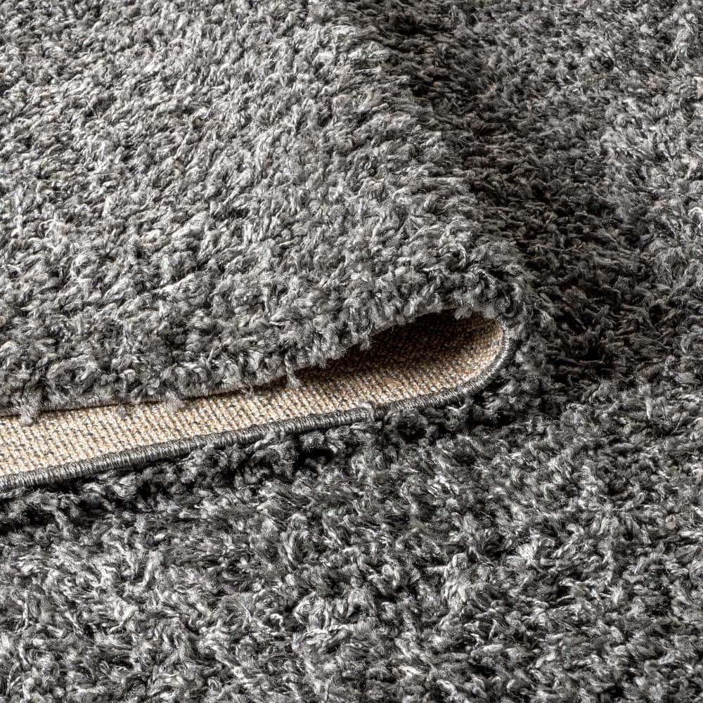 Charcoal 4' x 6' Reversible Shag Synthetic Area Rug