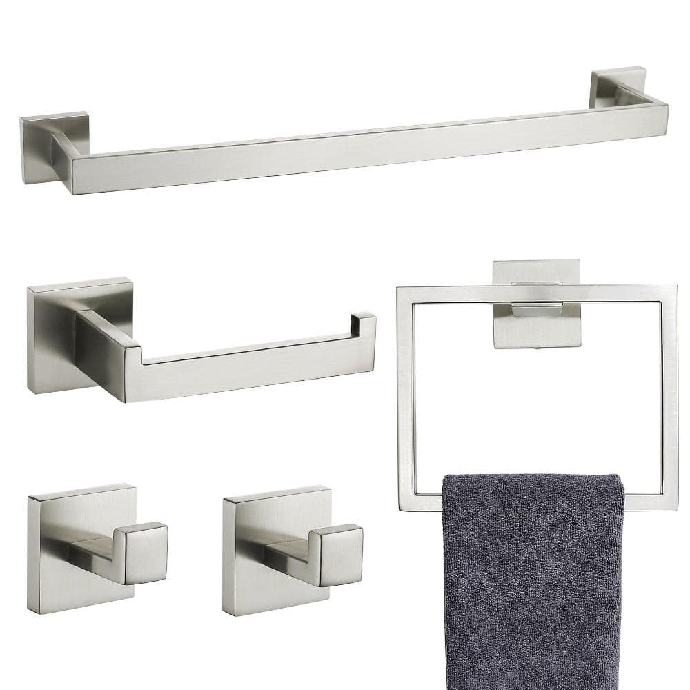 5-Piece Bath Hardware Set with Mounting Hardware in Brushed Nickel price history on PriceWatchPro