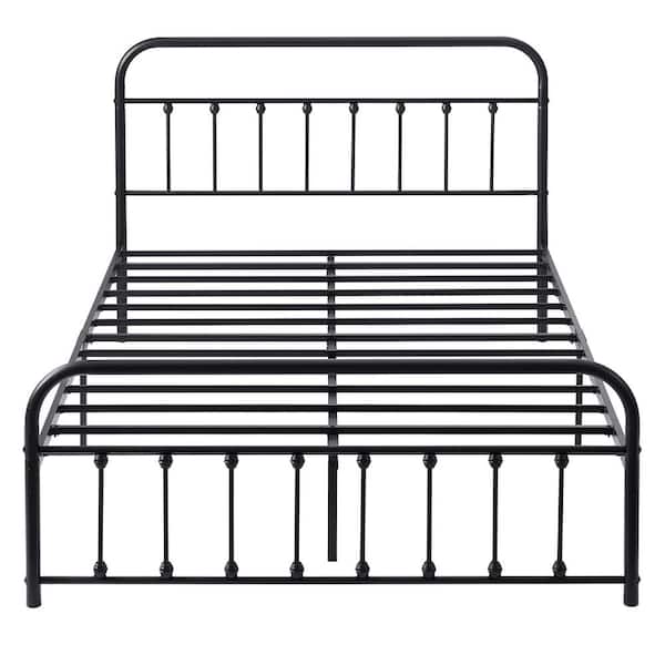 Queen Bed Frame with Headboard, Heavy Duty Platform Bed Frame, No Box Spring Needed, Under Bed Storage Space, 60.9 in. W