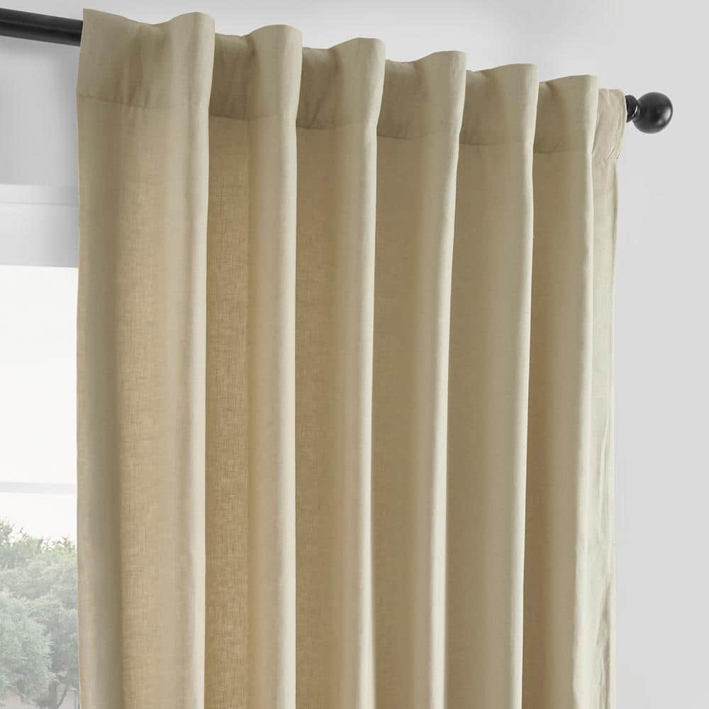 Walnut Beige Linen Room-Darkening Window Panel, 50" x 108"