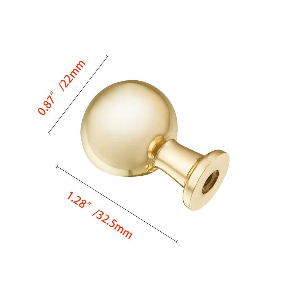 Gold Round Zinc Cabinet Knob with Mounting Hardware