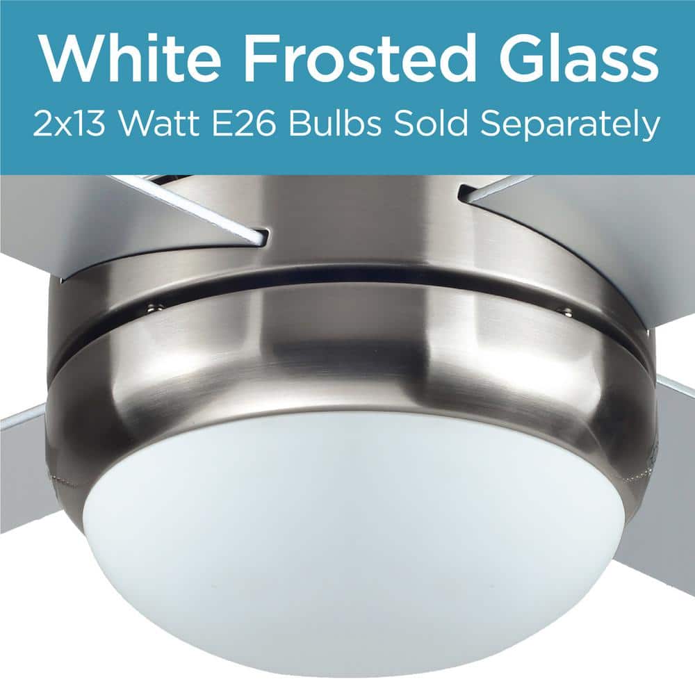 52-Inch Brushed Nickel Ceiling Fan with Mahogany Blades and Remote