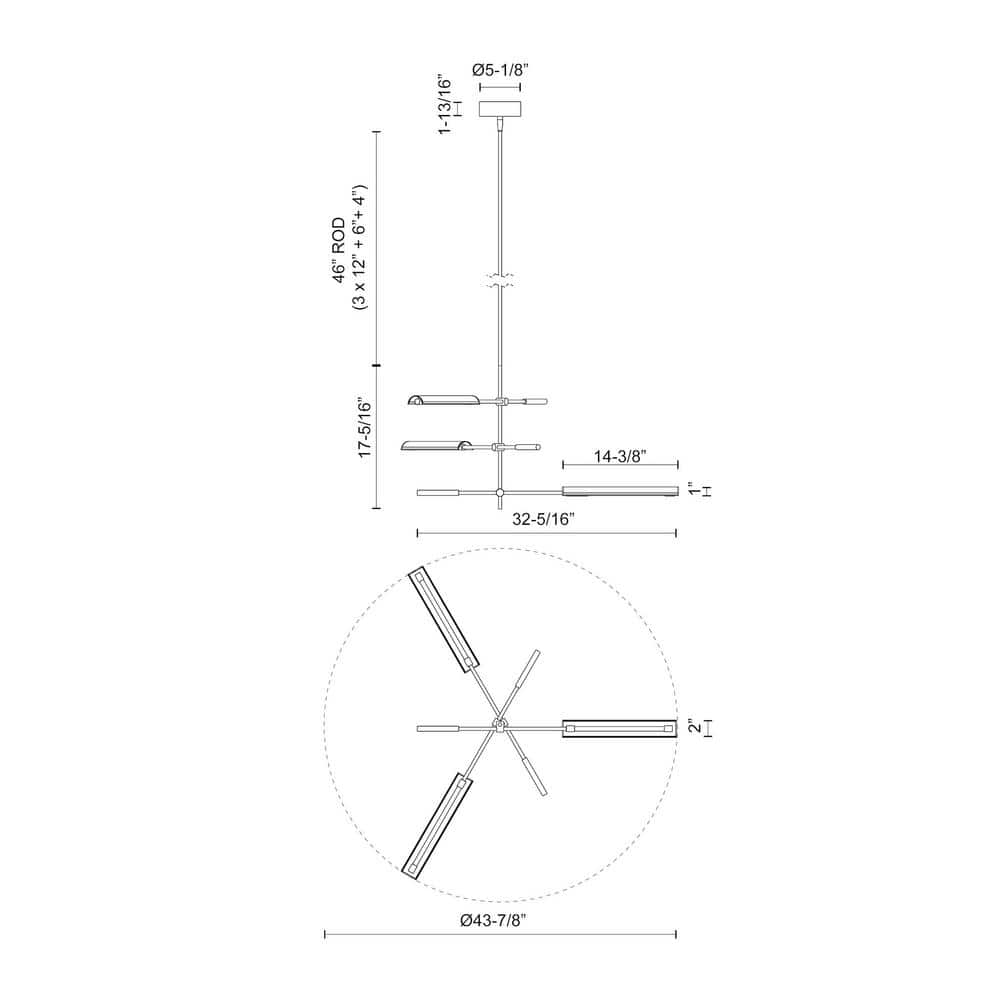 Astrid Urban Bronze LED Sputnik Chandelier
