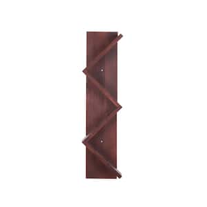 35.5 in. X 9 in. Wood Vertical Z-Wine Rackwall-Mounted Solid Wine Rack for Living Room, Kitchen, Walnut