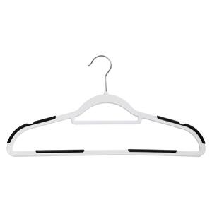 White/Black Rubber Grip Plastic Hangers 60-Pack