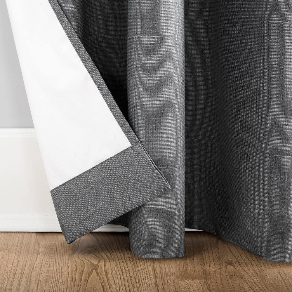 Gray Polyester Blackout Grommet Curtain Panel 50x108