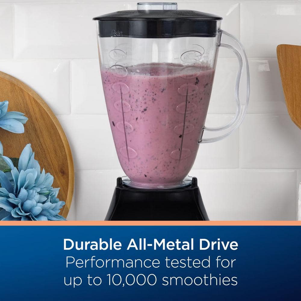 Black 6-Cup BPA-Free Plastic 3-Speed Blender