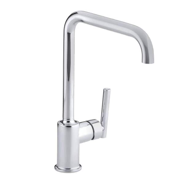 KOHLER Purist Single-Hole Kitchen Sink Faucet with 8 in. Spout in Vibrant Polished Nickel
