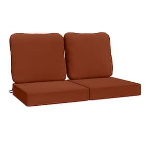 24 in. X 24 in. Outdoor Square Waterproof Removable Sofa Cushion Red（2 Packs）