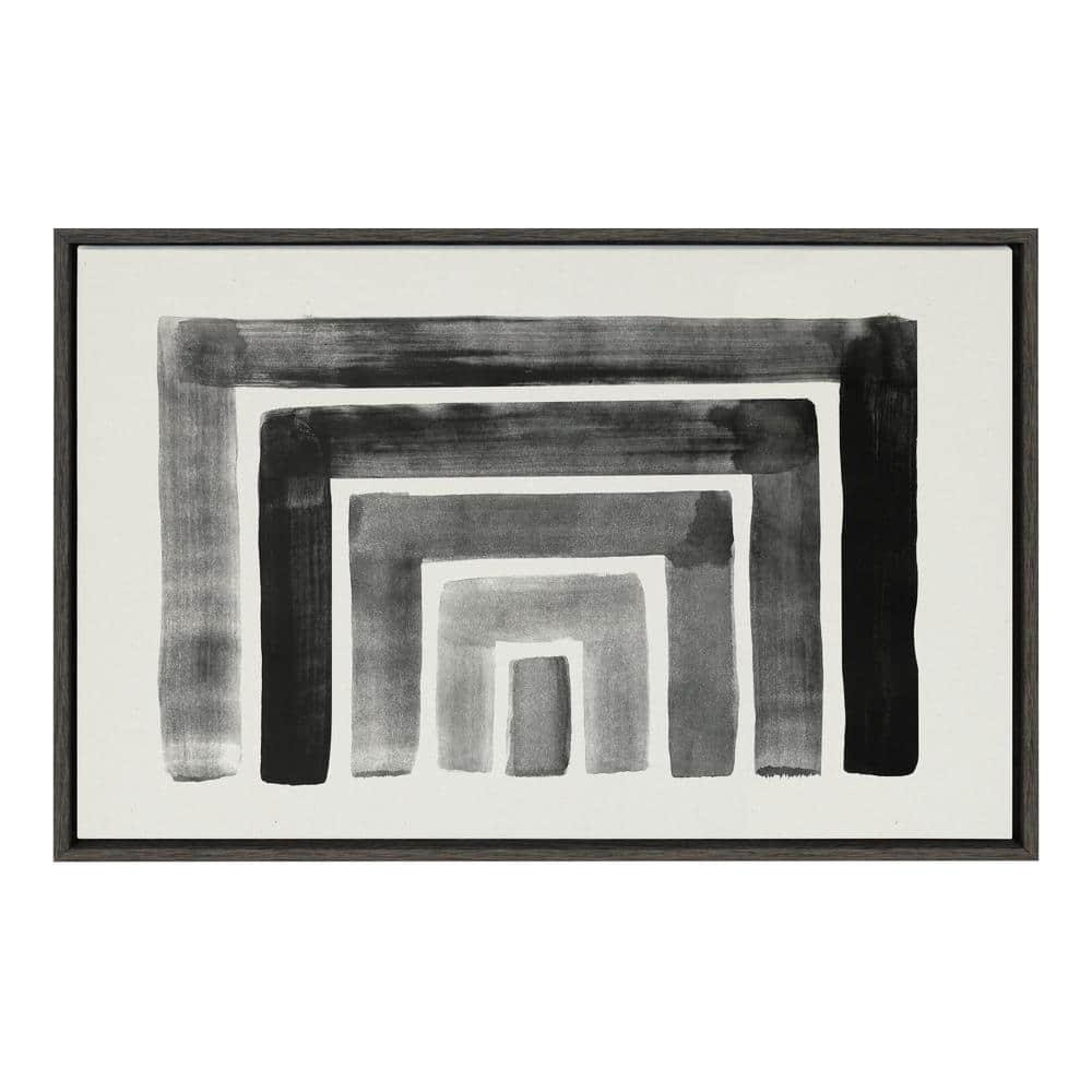 Gray and Black Abstract Geometric Canvas Wall Art, 23x33