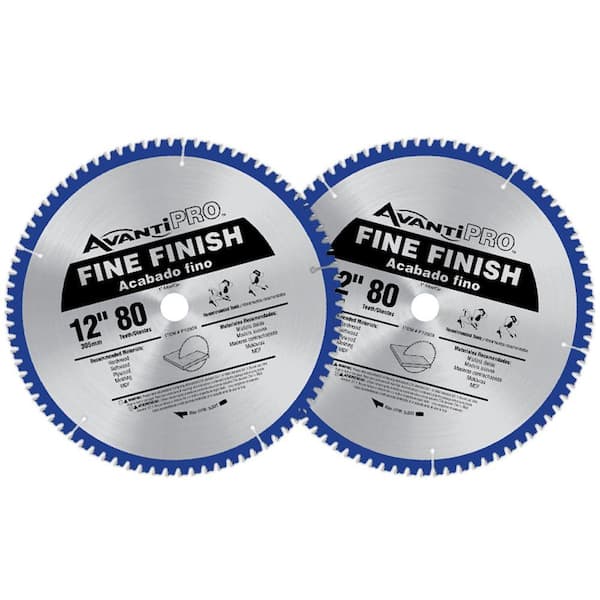 12 in. x 80-Tooth Fine Finish Circular Saw Blade (2-Pack)