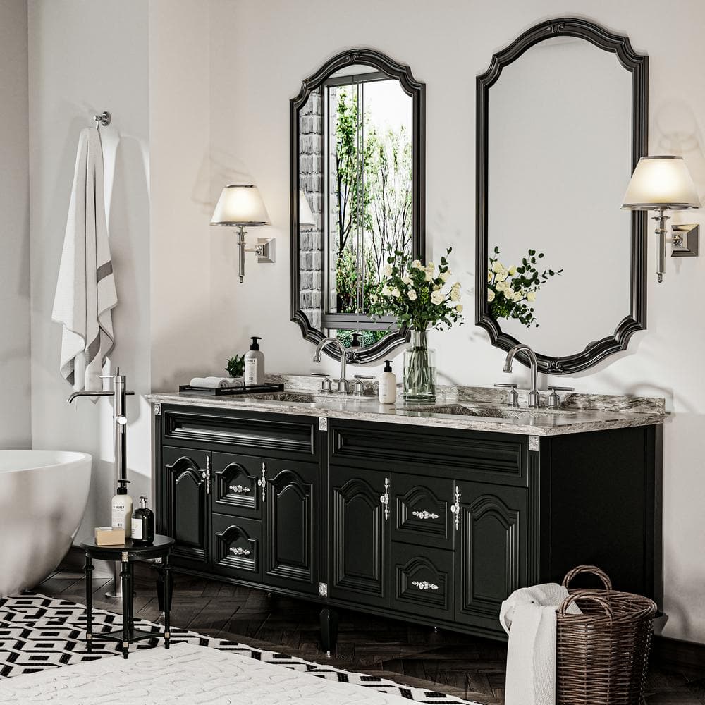 Polished Chrome Double Handle Widespread Bathroom Faucet with Drain Kit