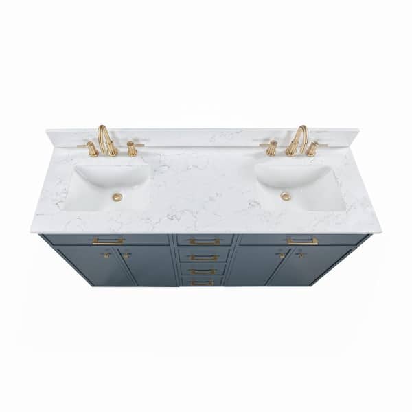 Glacier Bay Marcote 60 in. Double Sink Freestanding Bathroom Glacier Bay Marcote 60 in. Double Sink Freestanding Bathroom