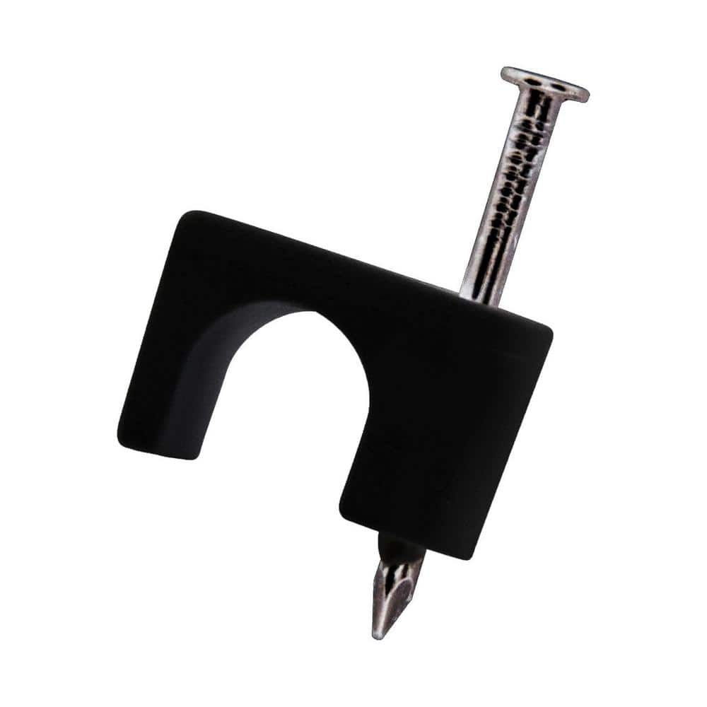 Pack Qty 100 Black TV Cable Clips 7mm 
