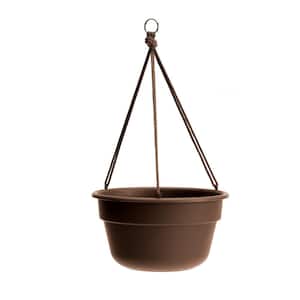 Dura Cotta 12 in. Chocolate Plastic Self Watering Hanging Basket Planter