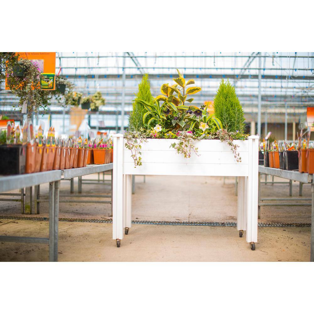 VITA Sunseeker 48 in. x 24 in. White Vinyl Raised Garden Bed VT17100 The Home Depot