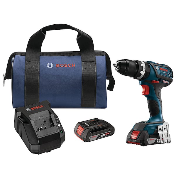 Bosch 18-Volt Lithium-Ion 1/2 in. Cordless EC Brushless Compact Tough Hammer Drill/Driver Kit