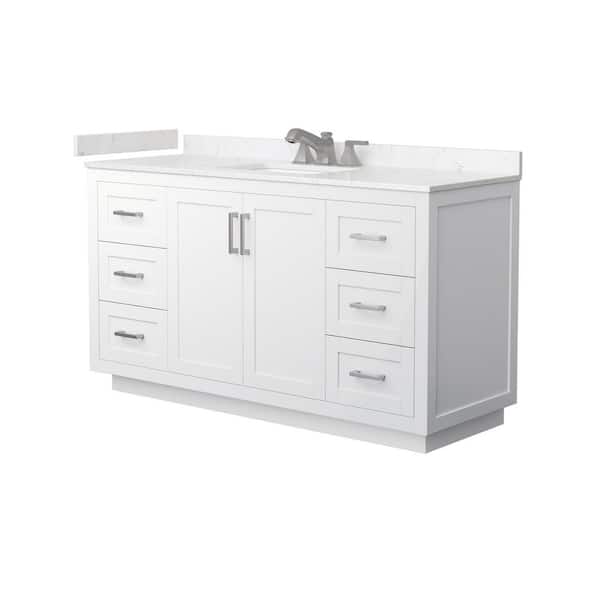 Miranda 60 in. Single Freestanding White Bath Vanity with Carrara Cultured Marble Top Assembled
