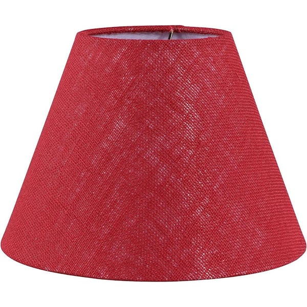 Aspen Creative Mix and Match 9 in. Red Burlap Empire Lamp Shade with Spider Fitter
