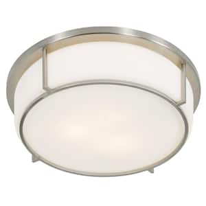 Smart 3-Light Satin Nickel with Opal Glass Flush Mount