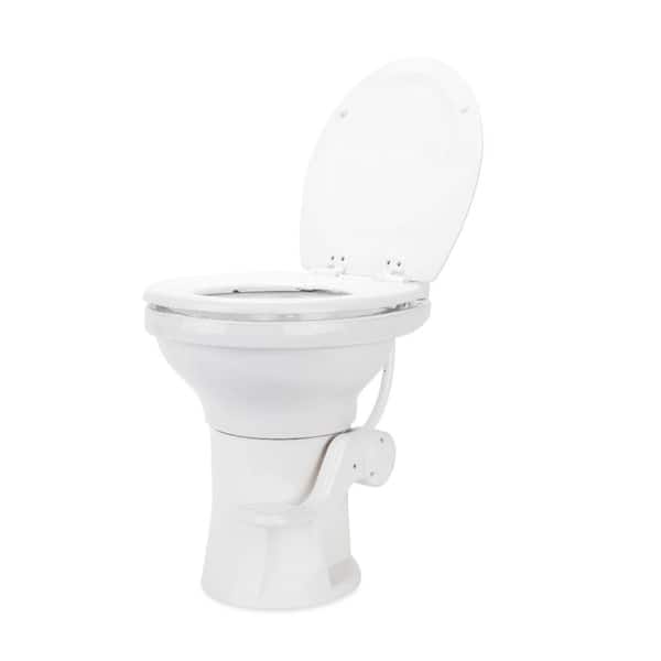 Camco Premium Ceramic RV Toilet with Ergonomic Design - White