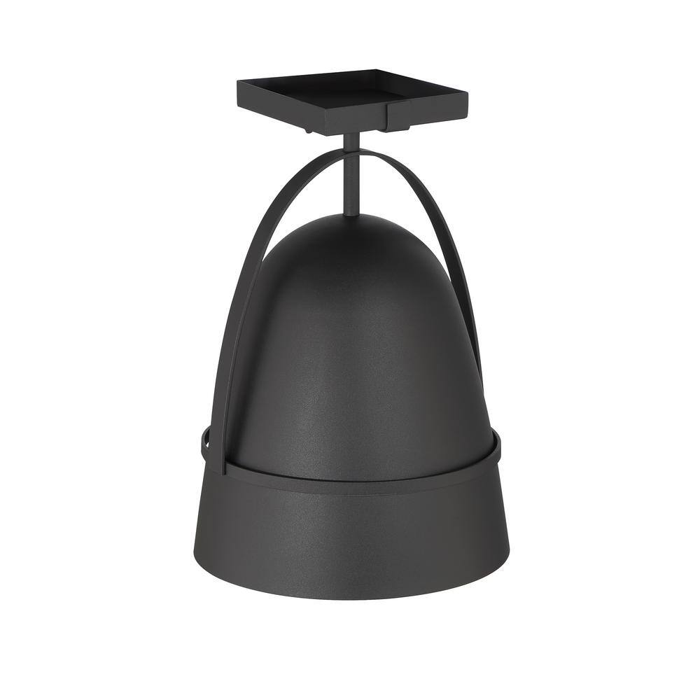 Rue 14" Black Glass Semi Flush Mount Outdoor Lighting