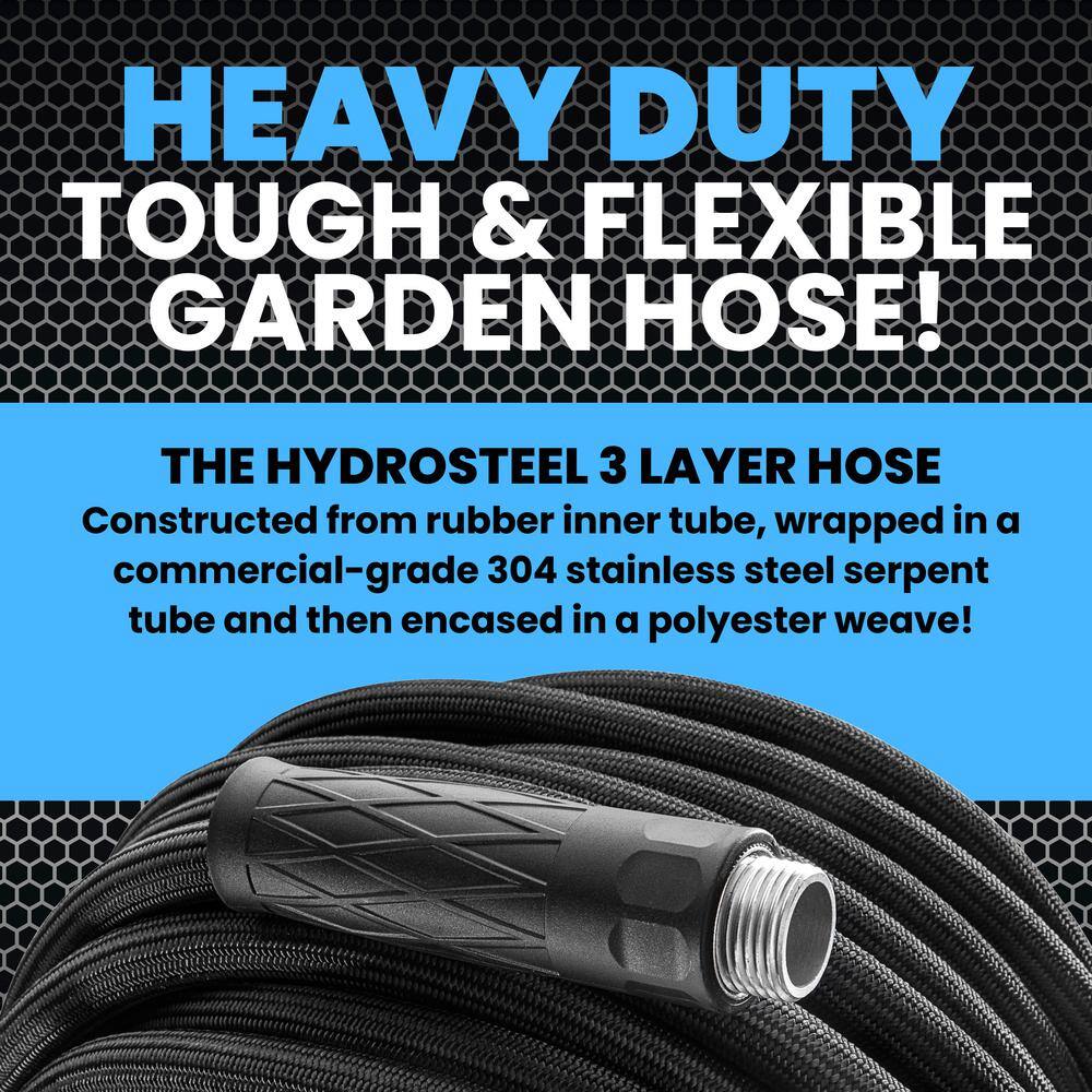 Hydrosteel 100ft Heavy Duty Stainless Steel Garden Hose
