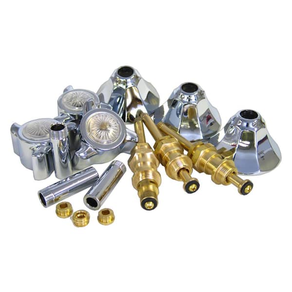 KISSLER and CO Shower Valve Rebuild Kit in Chrome Finish with Clear Acrylic Chrome Trim Round Knobs for Savoy